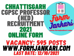 CGPSC Professor (HED) Recruitment - www.formjankari.com