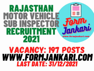 Rajasthan Motor Vehicle Sub Inspector - www.formjankari.com
